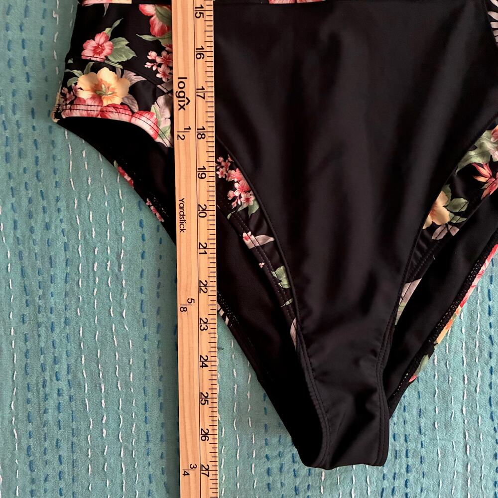 OP Ocean Pacific Floral Surf Suit One Piece Swimsuit Long Sleeve Women's L NWT - Picture 9 of 11